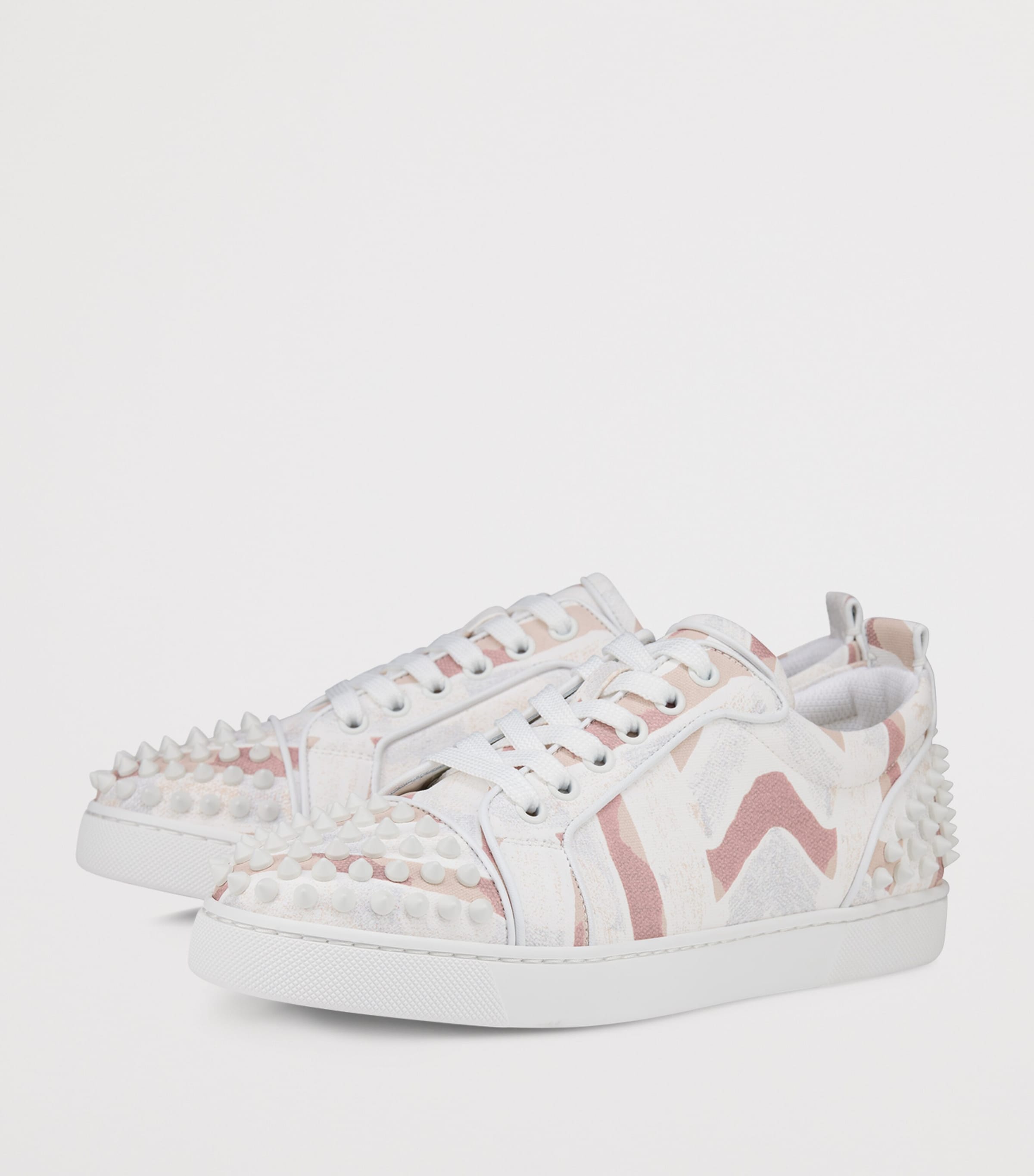 Red Louise Junior Spikes Cotton-Leather Sneakers