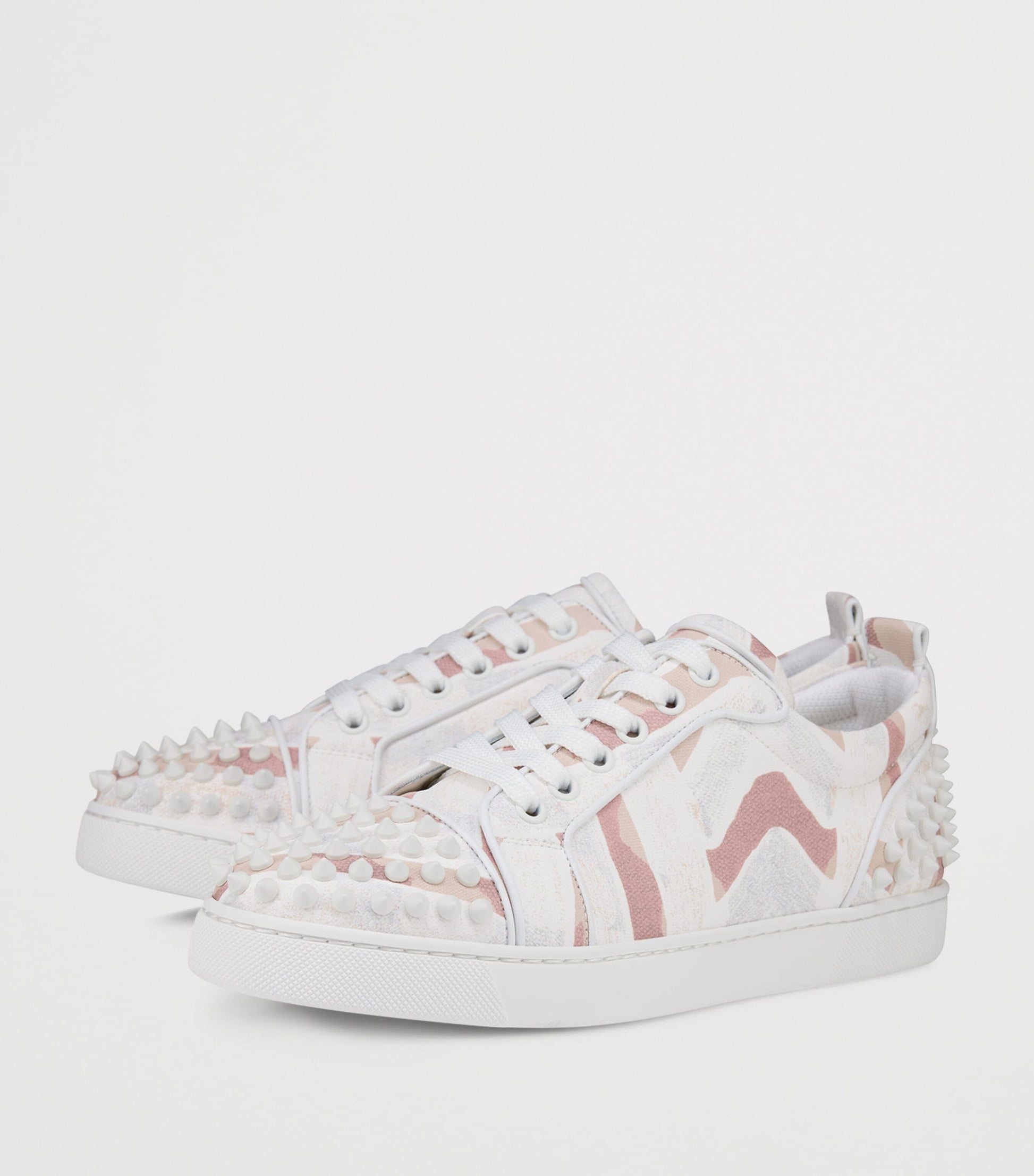 Red Louise Junior Spikes Cotton-Leather Sneakers