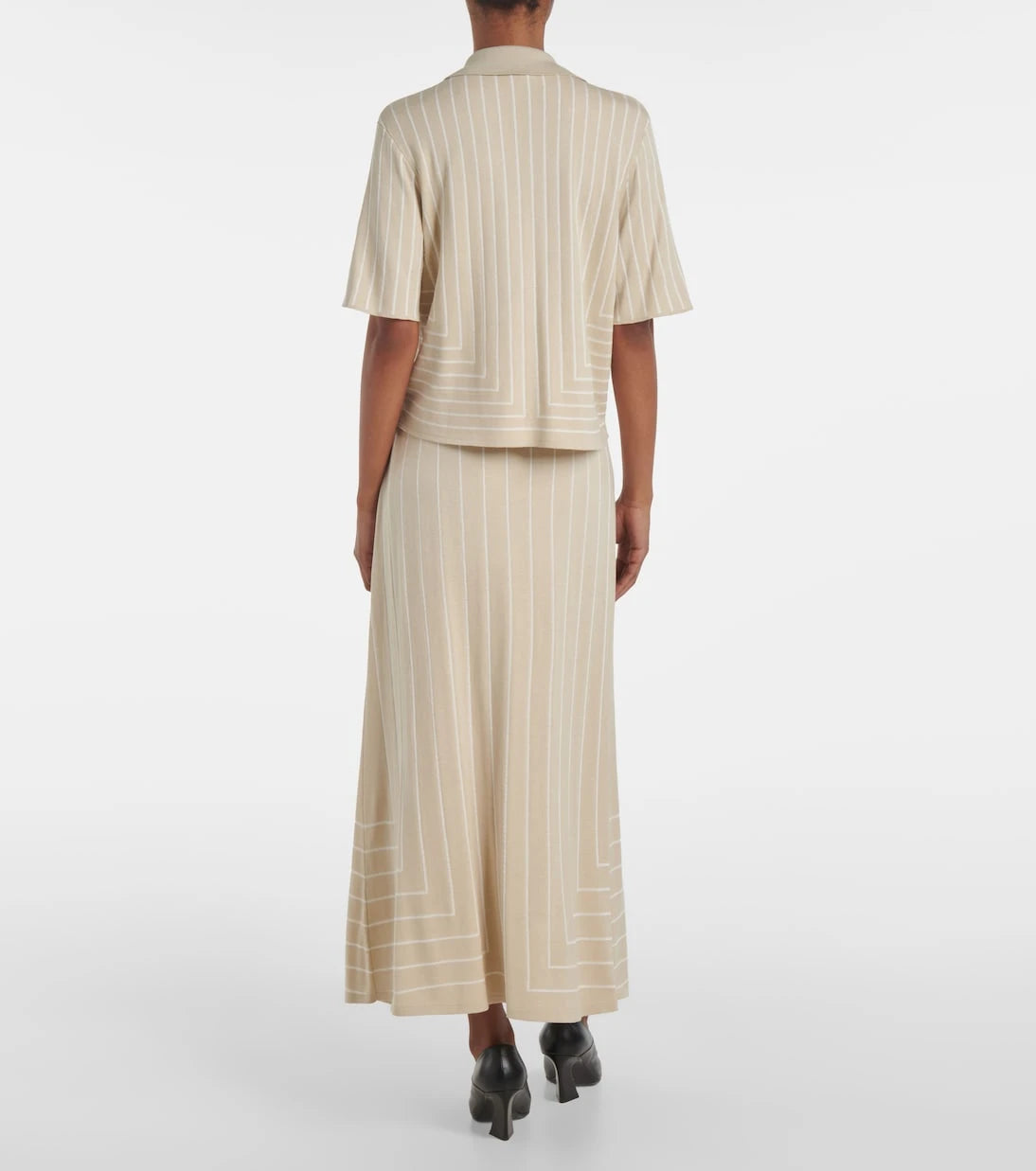 Joseph - Striped cotton and silk polo shirt