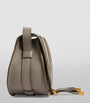 Grey Small Leather Marcie Saddle Bag