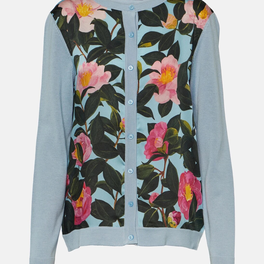 Oscar de la Renta - Printed silk-trimmed cardigan