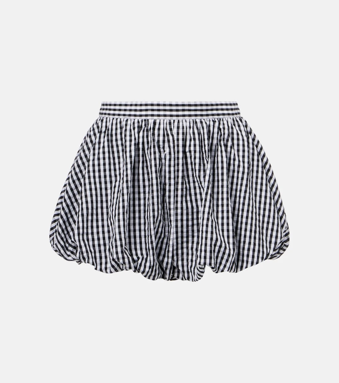 Faithfull - Gingham gathered cotton poplin shorts