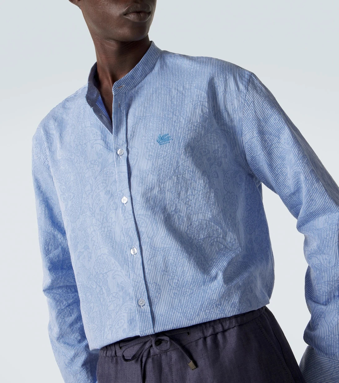 Etro - قميص قطني مخطط غورو