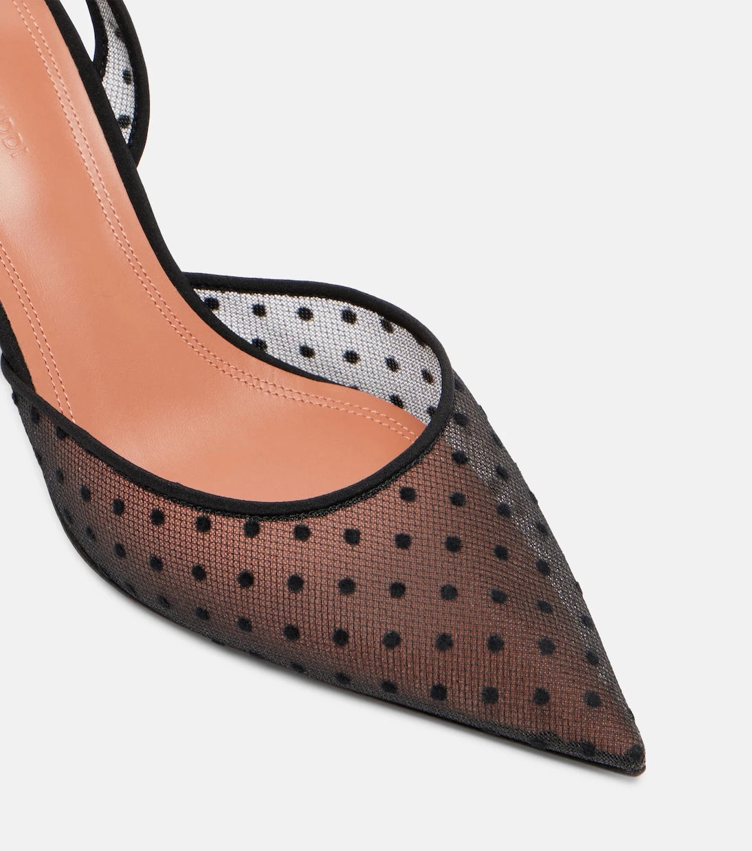 Amina Muaddi - Holli 70 point d'esprit slingback pumps