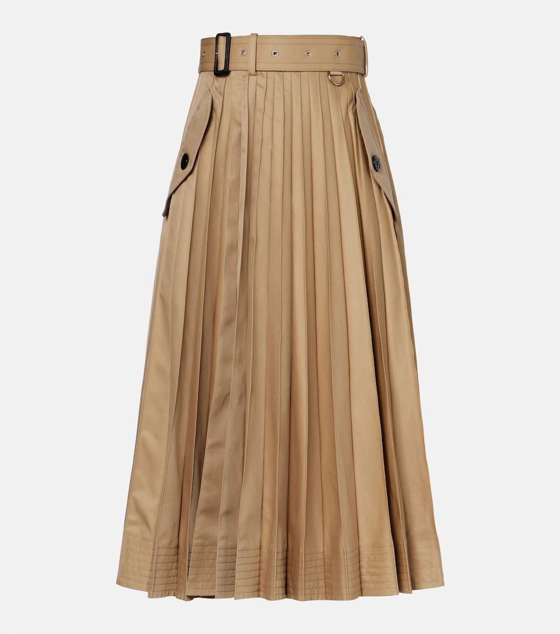 Sacai - Cotton-blend gabardine midi skirt