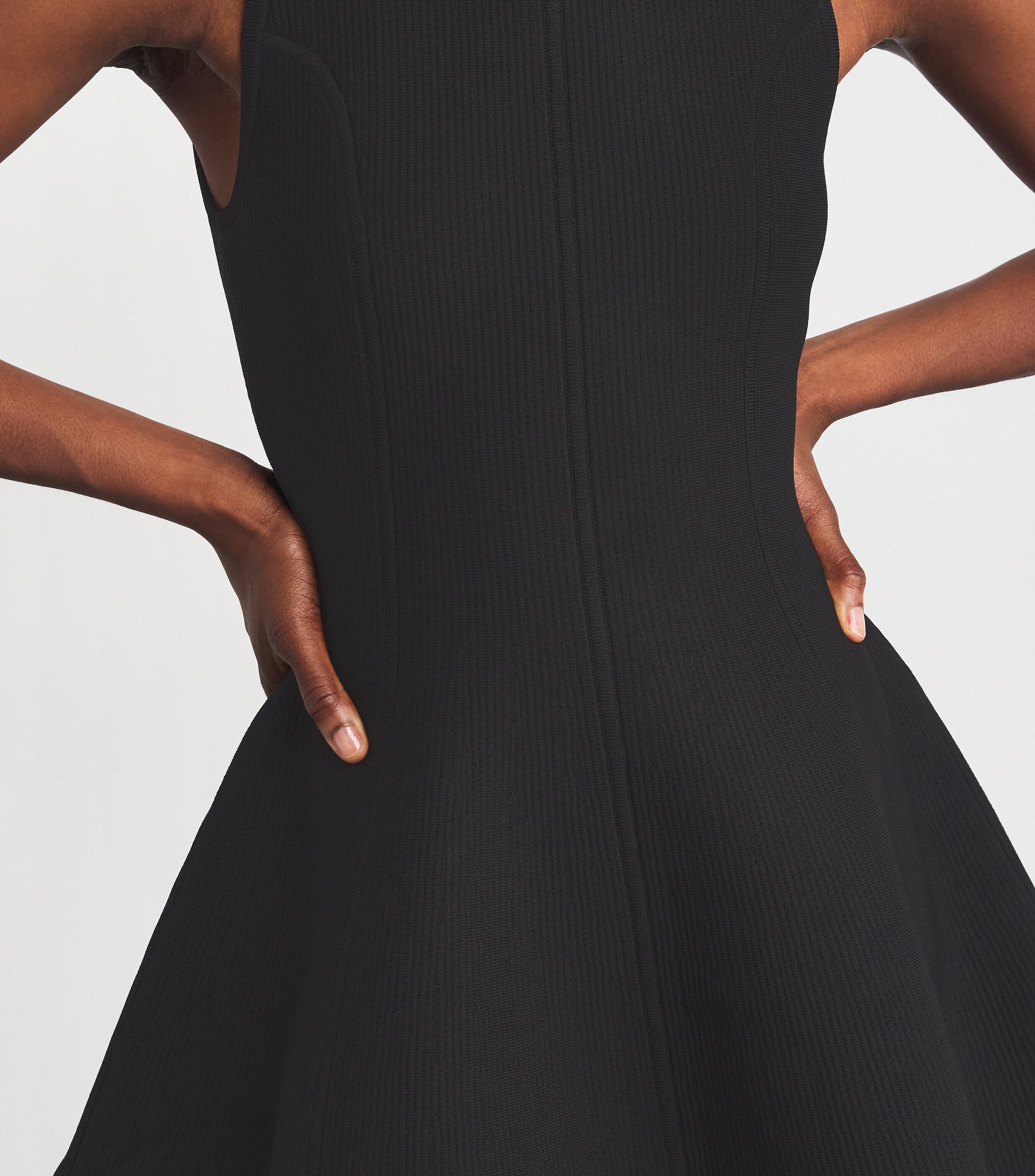 Sandro Paris Black Embellished Flared Mini Dress