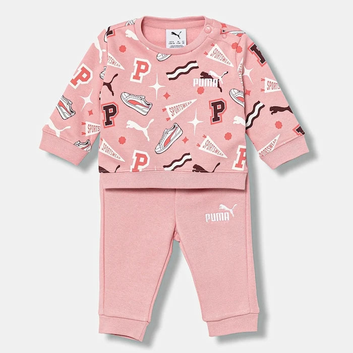 Детски анцуг Puma MINICATS AOP Crew Set FL INF