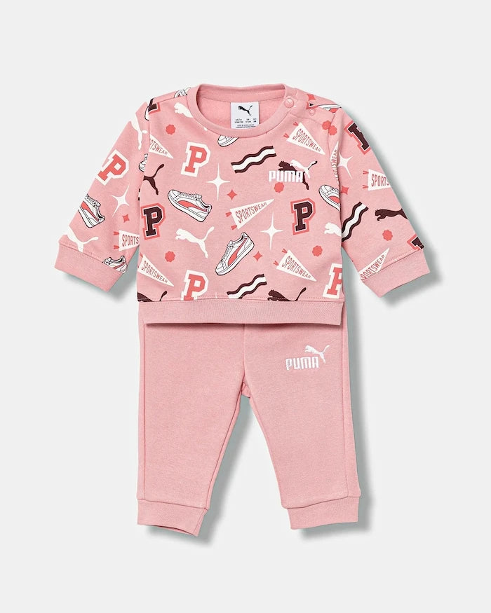 Детски анцуг Puma MINICATS AOP Crew Set FL INF