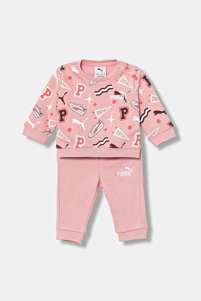 Детски анцуг Puma MINICATS AOP Crew Set FL INF