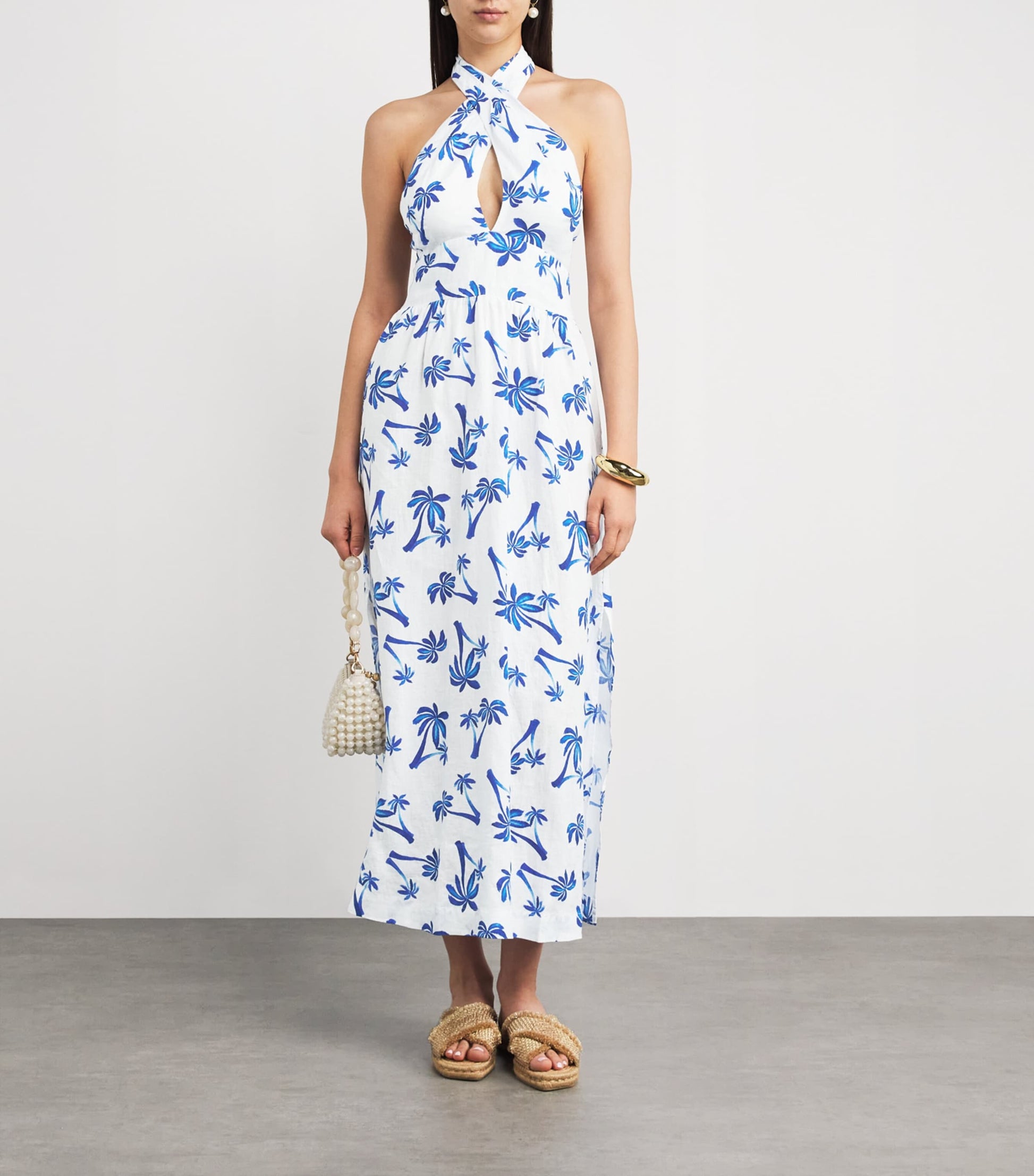 Heidi Klein Multi Linen Palm Beach Maxi Dress
