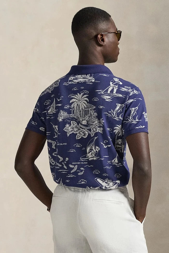 Памучна тениска с яка Polo Ralph Lauren