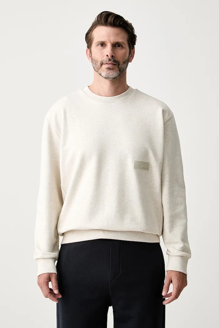BOSS Green Erkek Pamuklu Sweatshirt SW_Crewneck