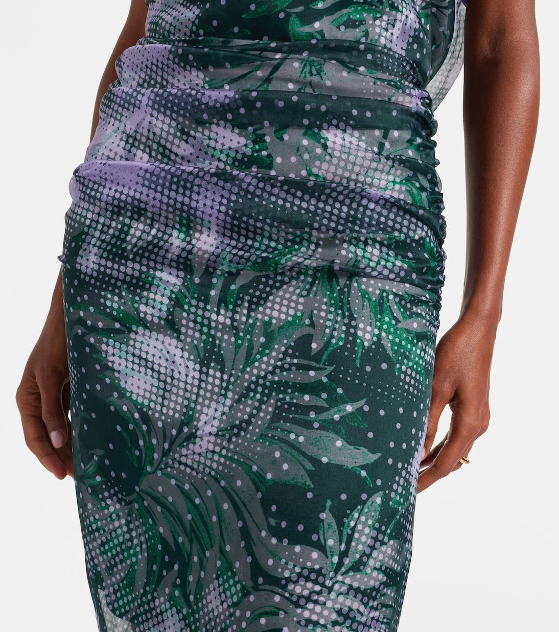 Dries Van Noten - Printed silk-blend midi skirt