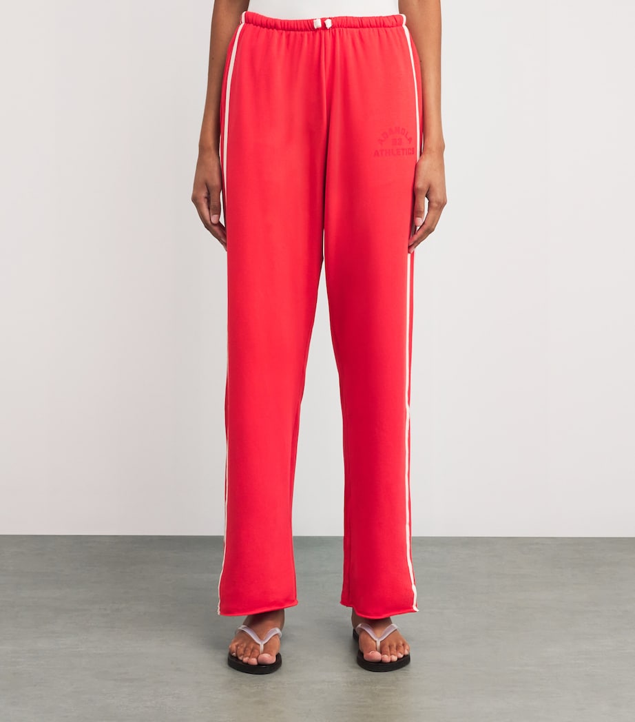 Adanola Red Organic Cotton-Modal Straight Sweatpants
