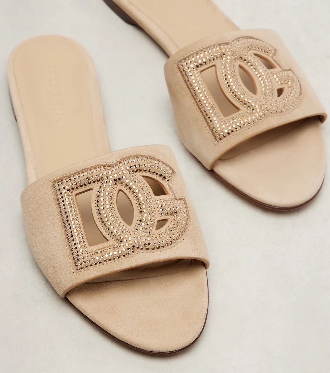 Dolce&Gabbana - DG crystal-embellished suede slides