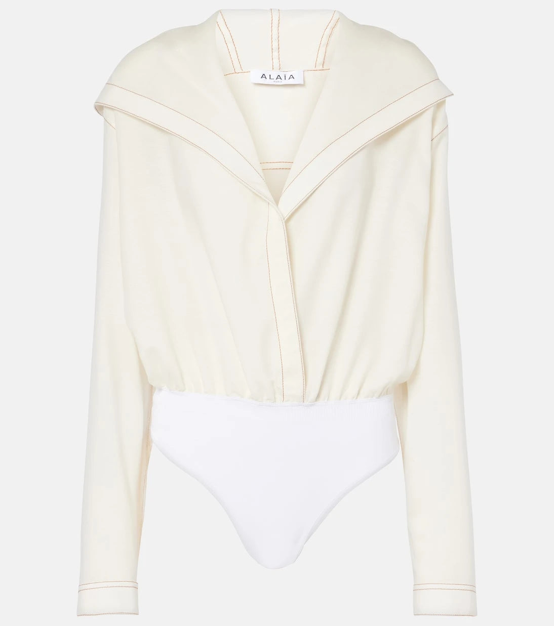 Alaïa - Hooded wool-blend bodysuit