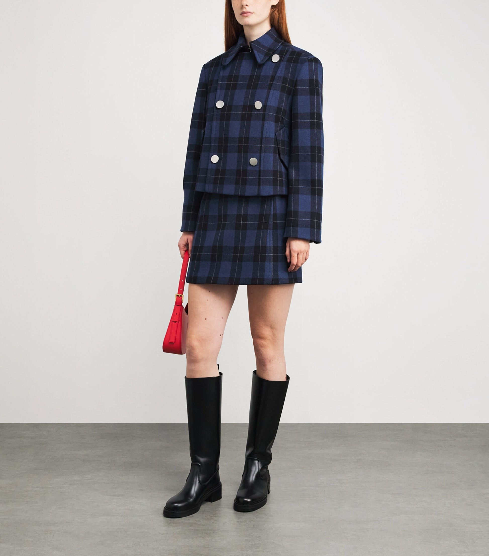 MAX&Co. Blue Wool-Blend Mini Skirt