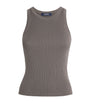 Max Mara Grey Cotton Ribbed Tank Top