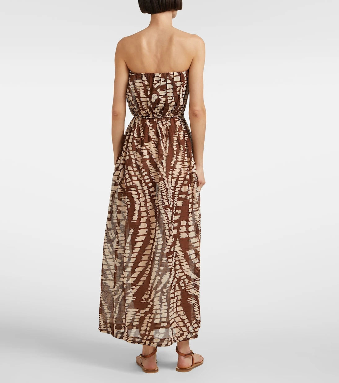 Poupette St Barth - Mara strapless printed midi dress