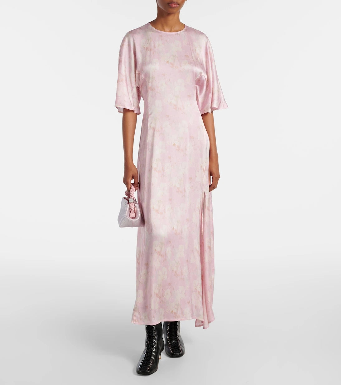 Ganni - Floral satin maxi dress