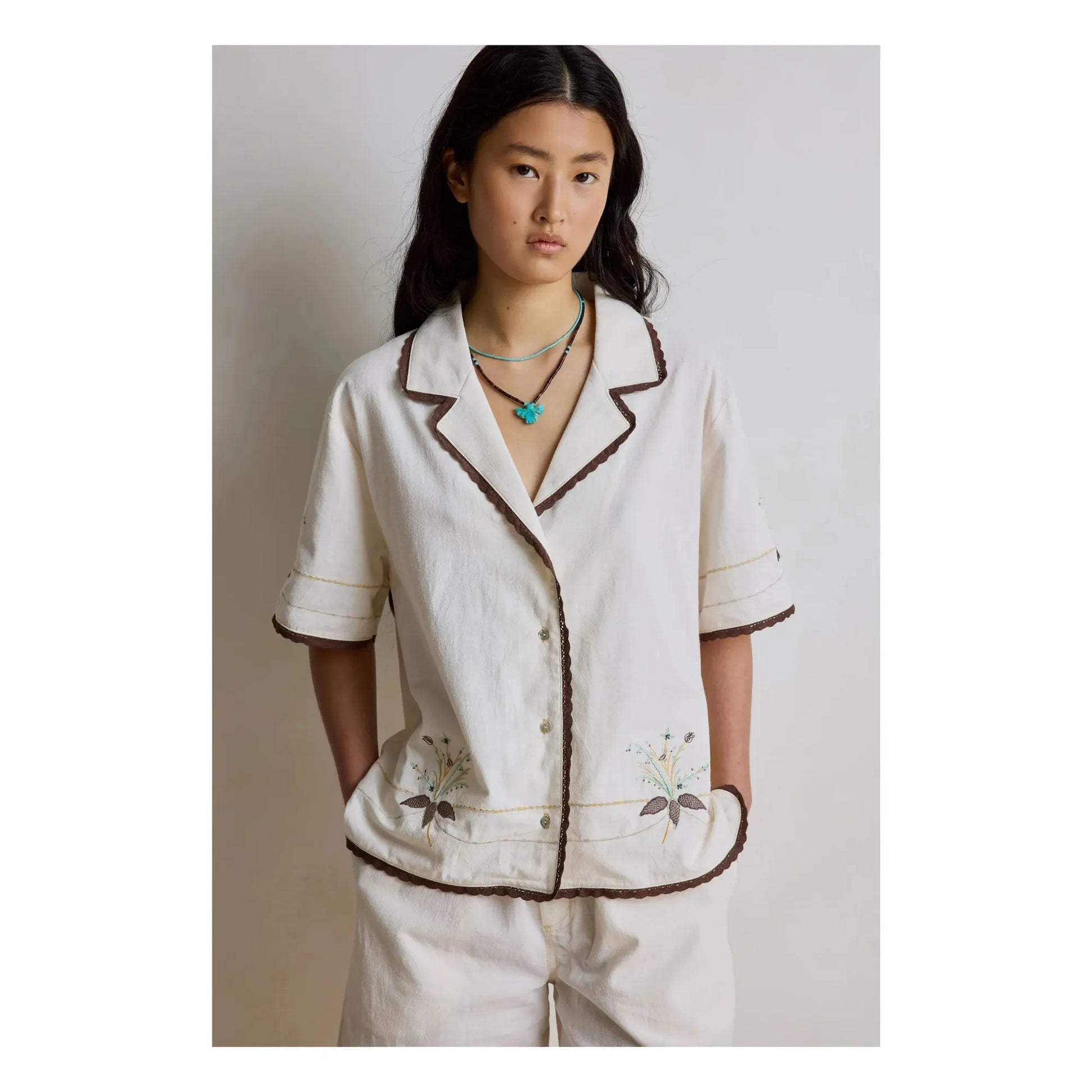Hod - Cotton Capri shirt | Cream