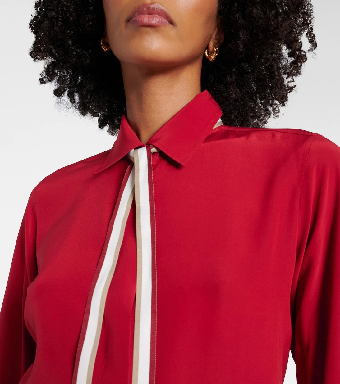 Max Mara - Apollo bow-detail silk crêpe blouse