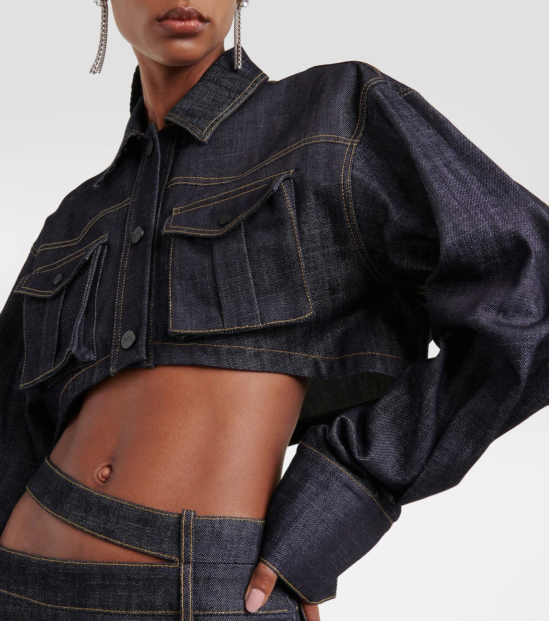 The Mannei - Gudari cropped denim blazer