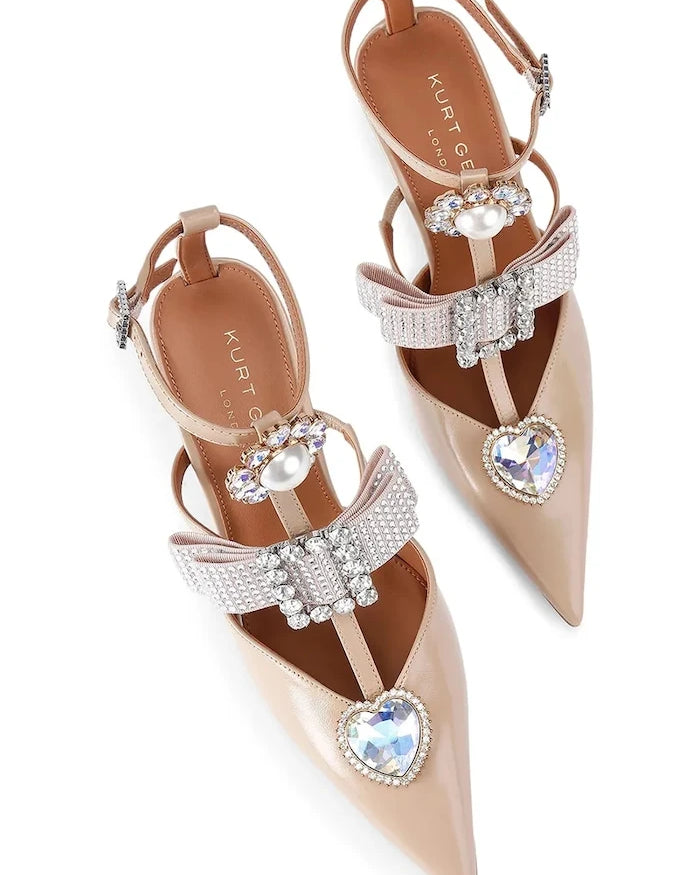 Kurt Geiger London Bow Point Gladiator Court İnce Topuklu Deri Ayakkabılar