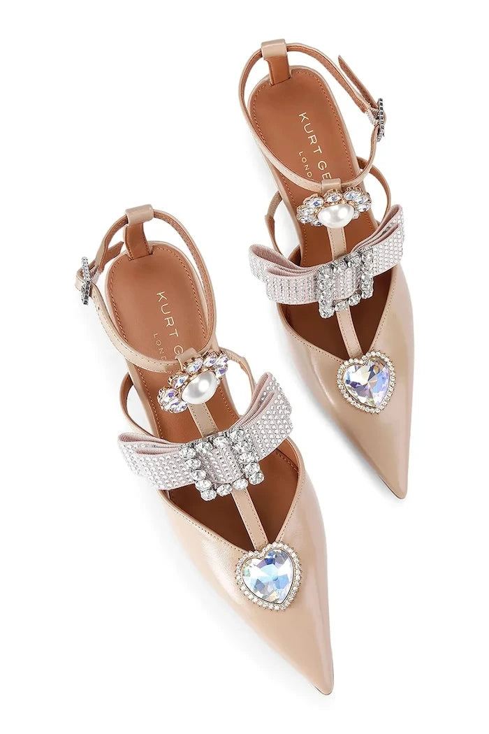 Kurt Geiger London Bow Point Gladiator Court İnce Topuklu Deri Ayakkabılar