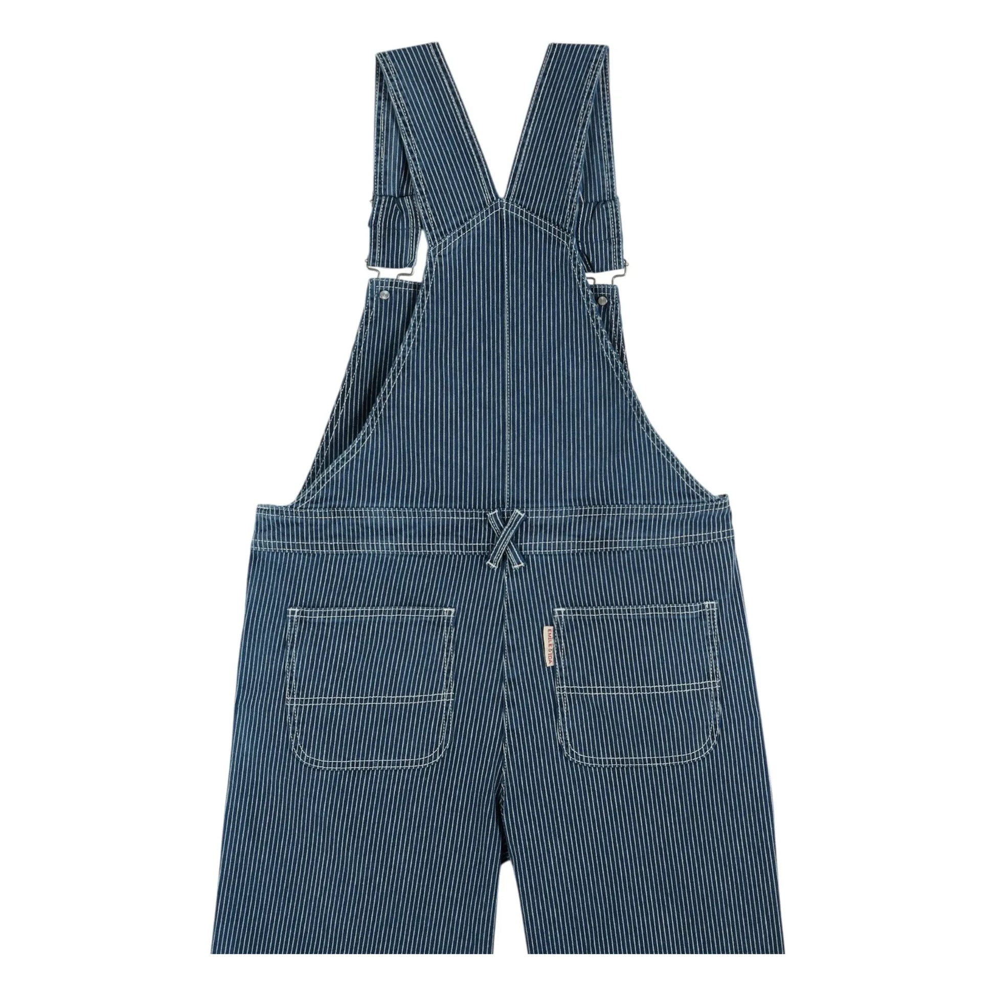 Emile et Ida - Cotton Stripe Dungarees | Blue