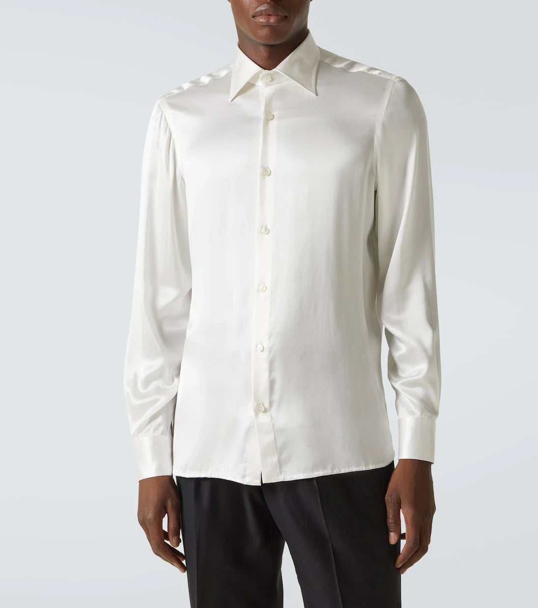 Rubinacci - Silk satin tuxedo shirt