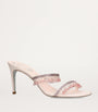 René Caovilla Pink Embellished Chandelier Mules 80