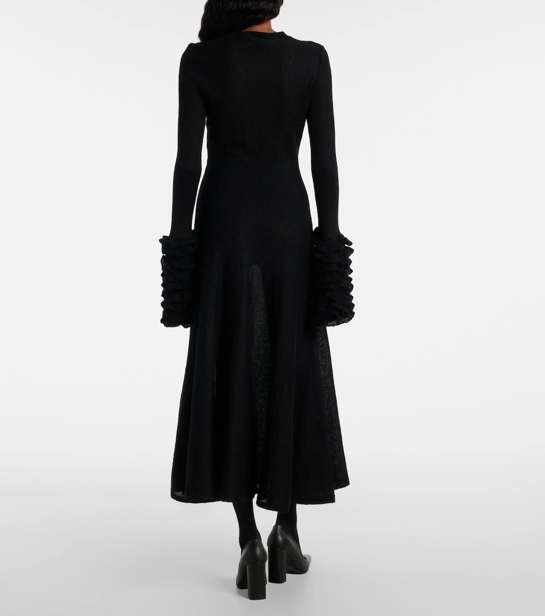 Alaïa - Ruffled mohair-blend midi dress