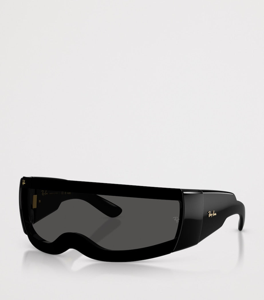 Ray-Ban Black Nylon Ultra Wrap 001 Next Generation Sunglasses