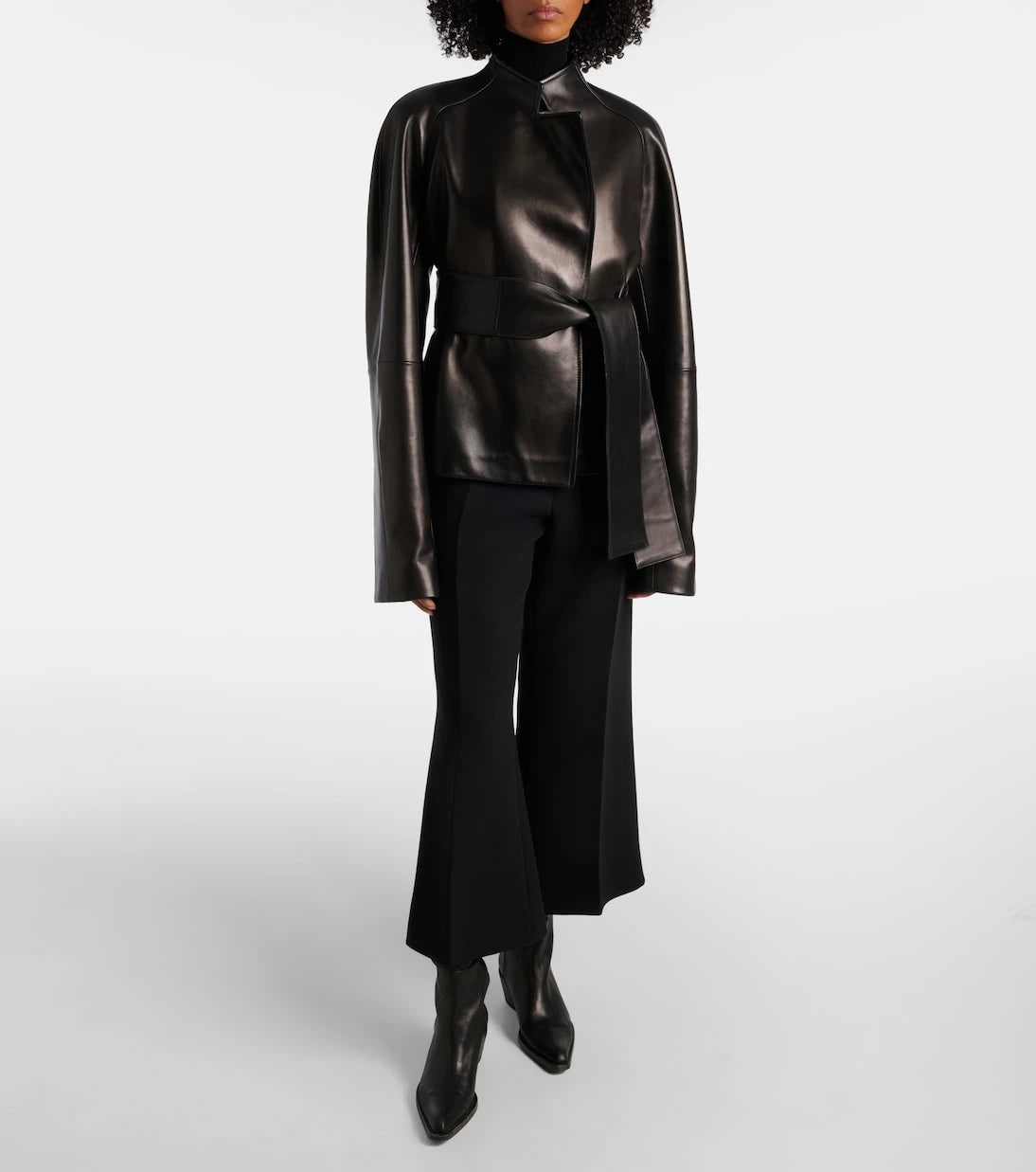 Khaite - Edith belted leather jacket