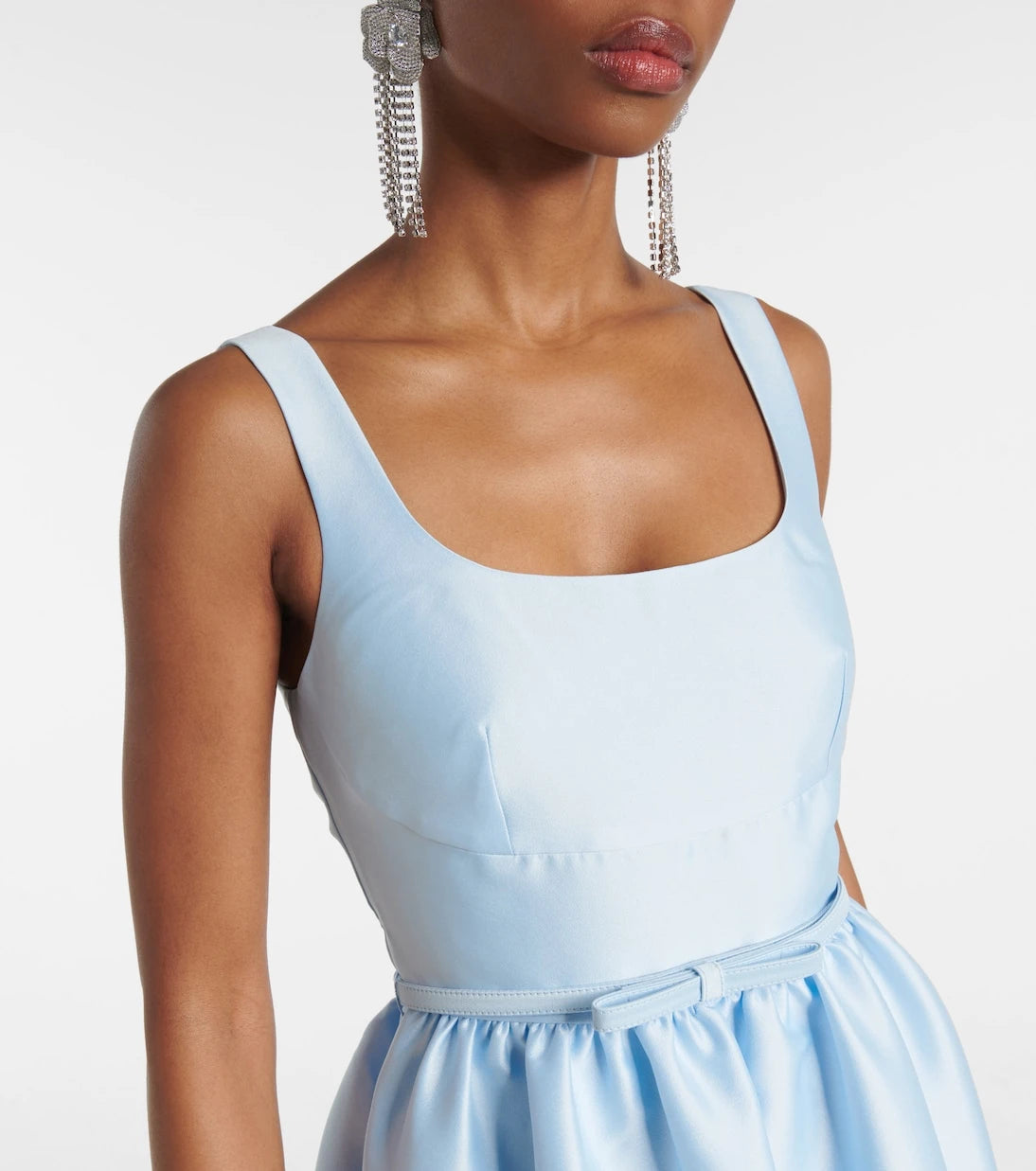 Self-Portrait - Belted satin midi dress