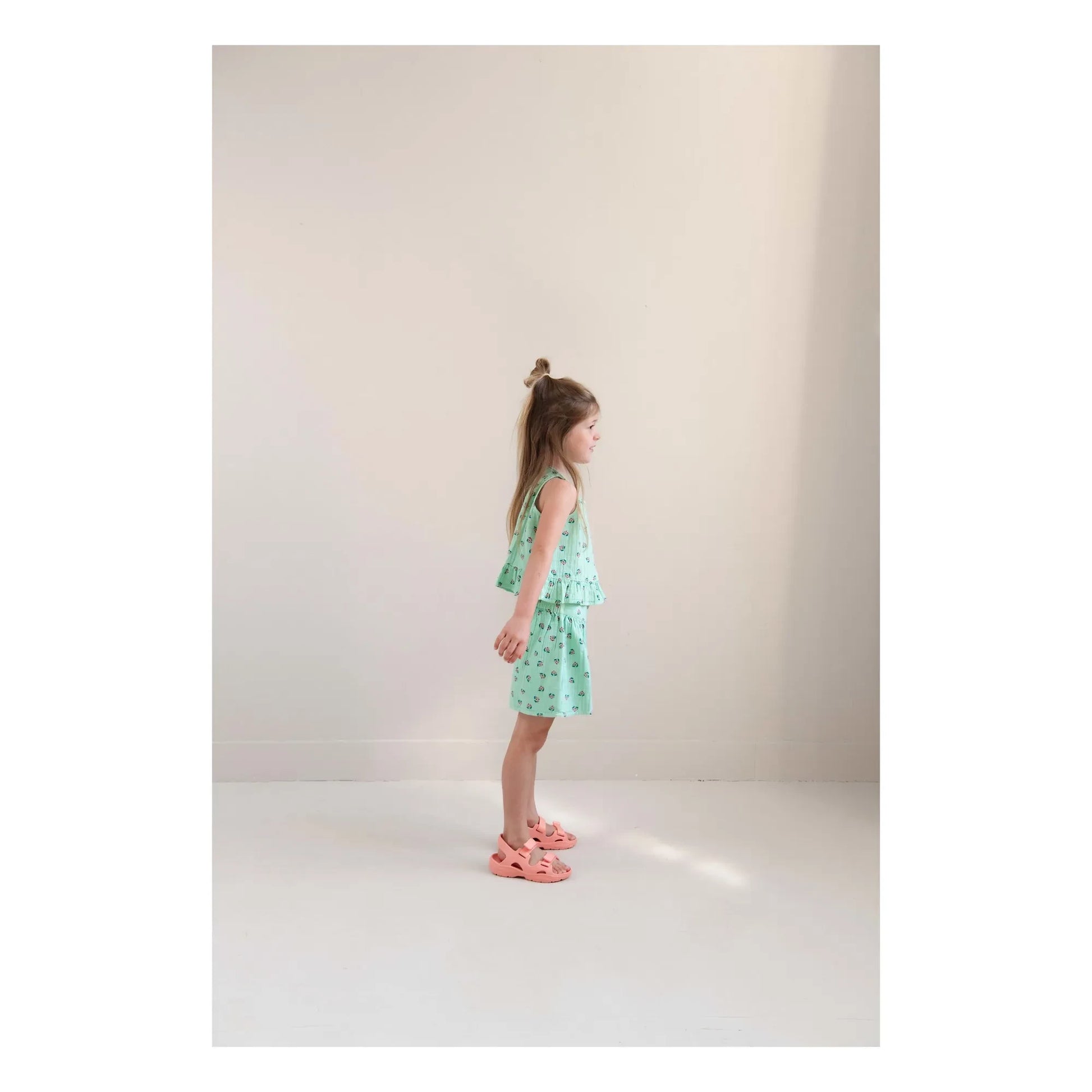 Jenest - Organic Cotton Flowered Summer Shorts | Turquoise