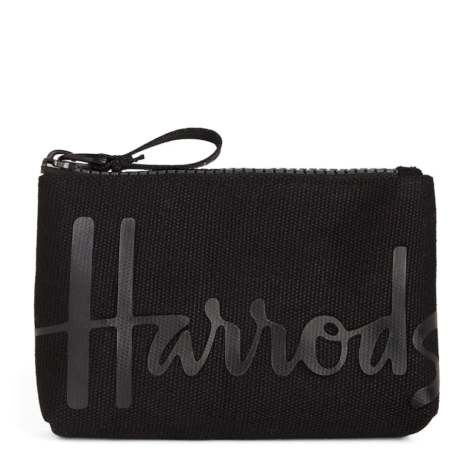 Black Cotton Logo Coin Purse