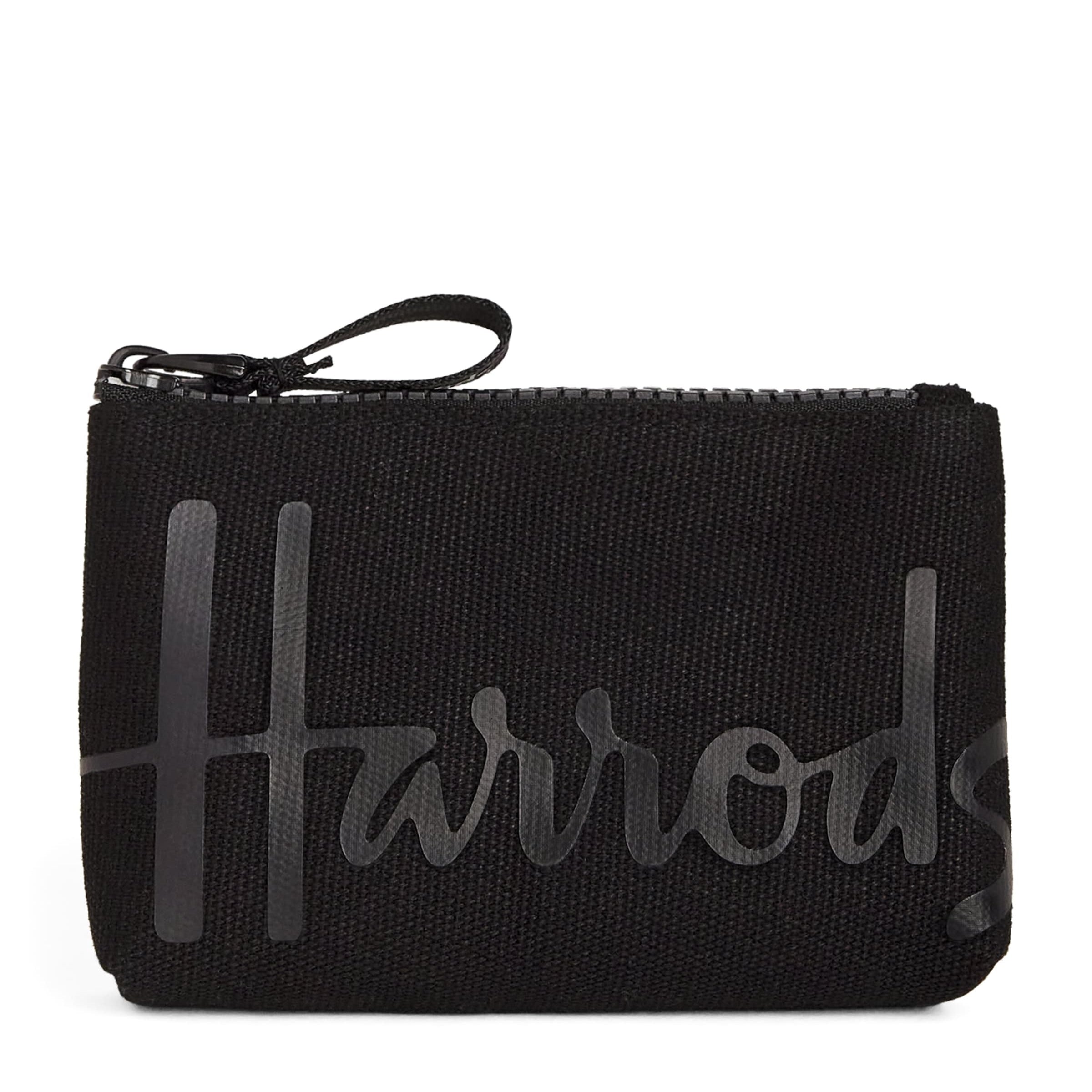 Black Cotton Logo Coin Purse