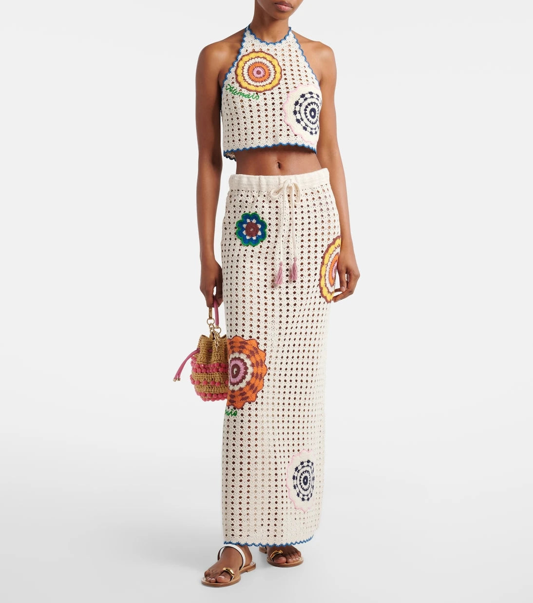 Alémais - Elma crochet embroidered cotton crop top