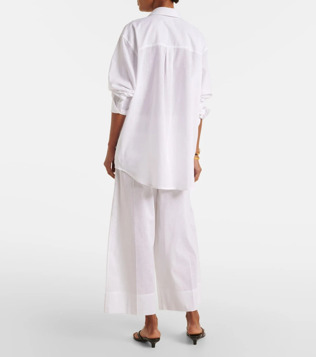 Toteme - Cotton and linen wide-leg pants