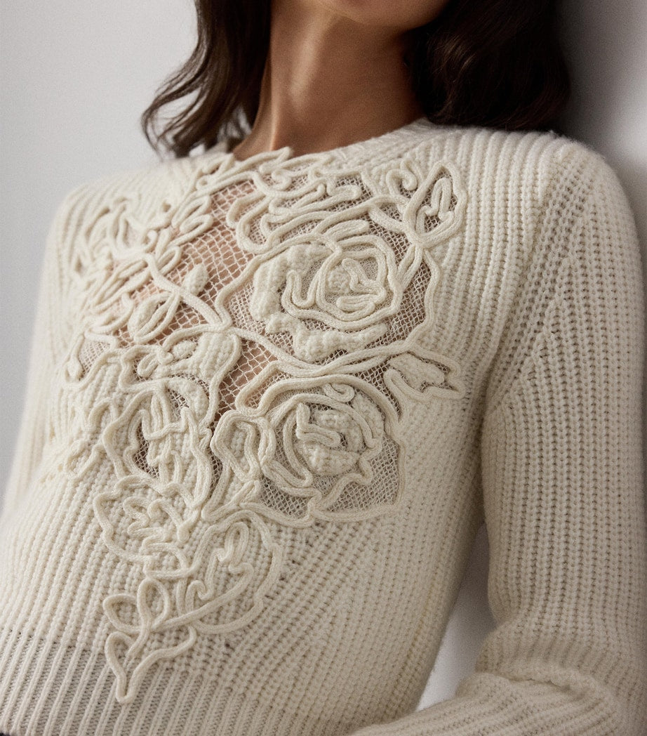 Cashmere Floral Sweater CREAM