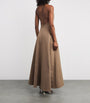 Cotton-Blend Halterneck Stella Maxi Dress TAUP TAUPE