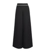 Black Linen-Blend Heidi Wide-Leg Trousers