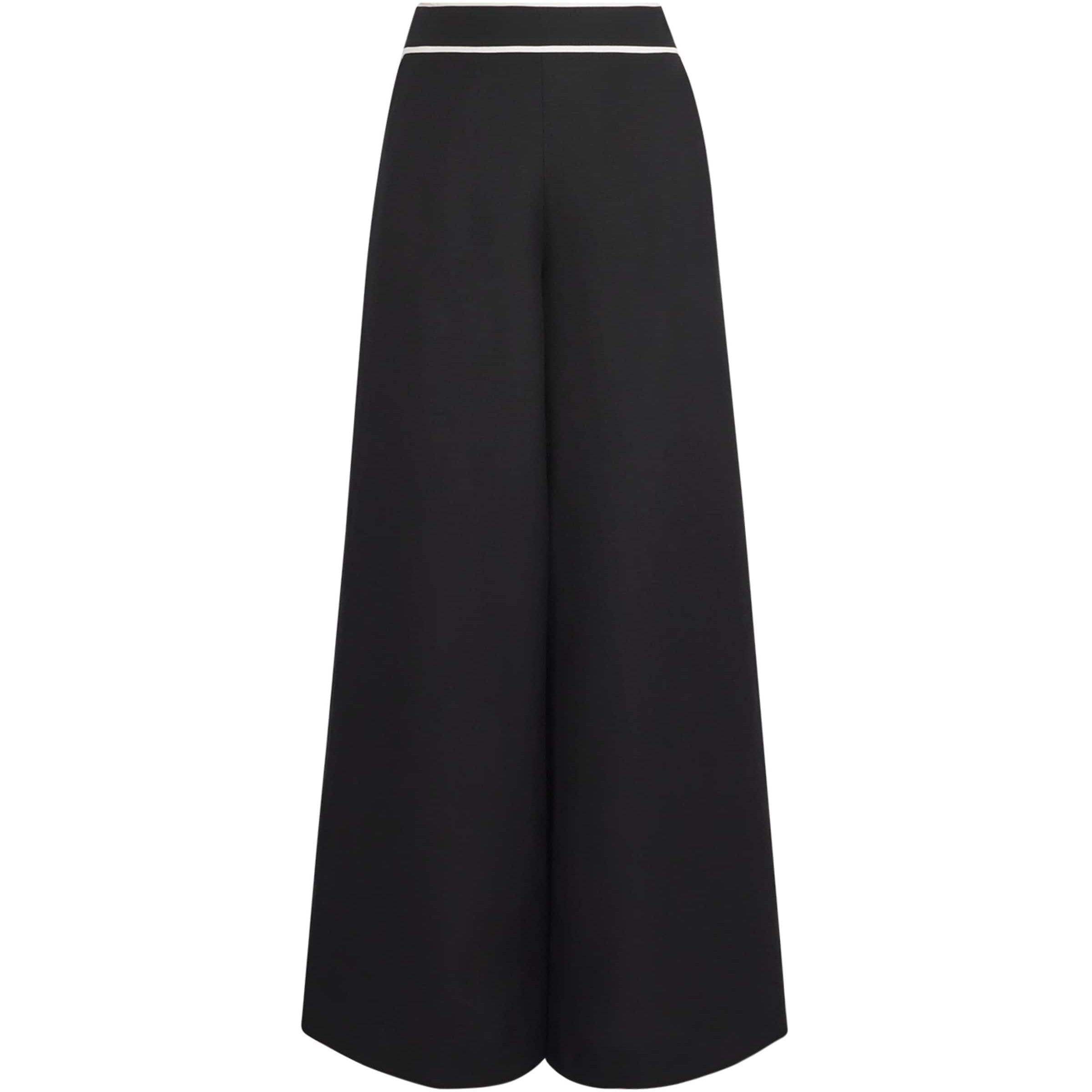 Black Linen-Blend Heidi Wide-Leg Trousers