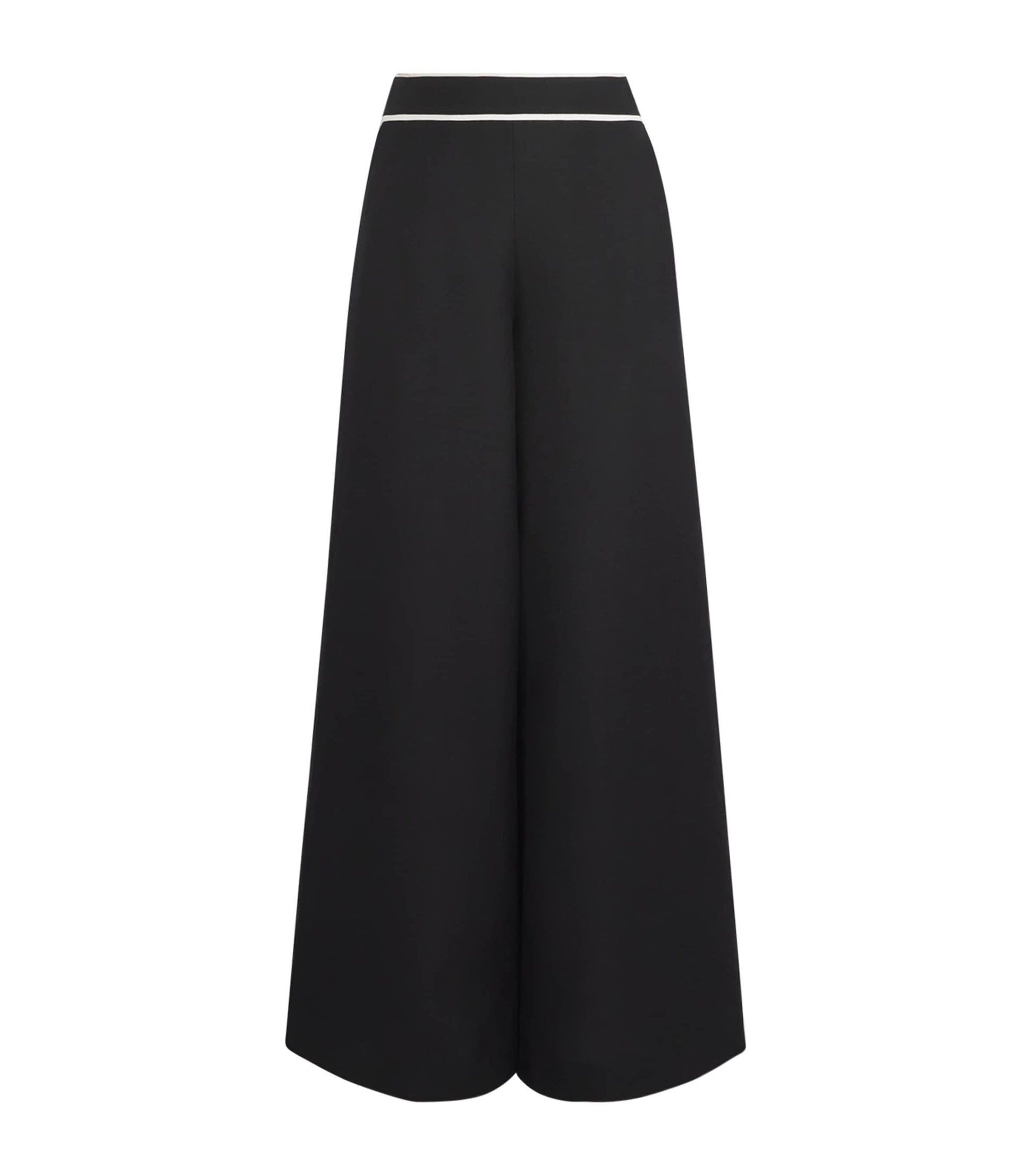 Black Linen-Blend Heidi Wide-Leg Trousers