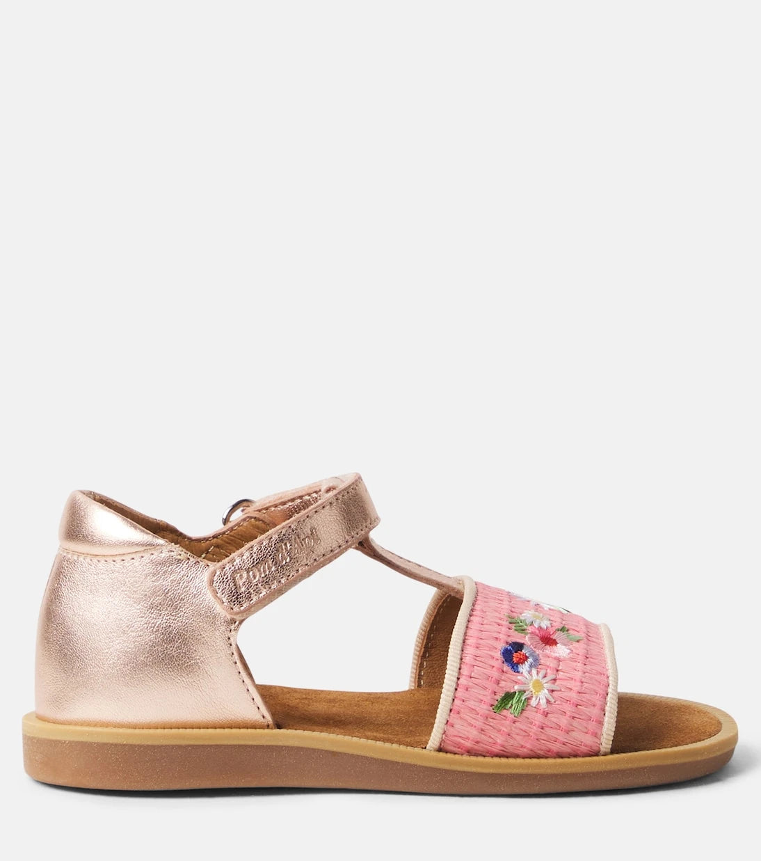Pom d'Api - Poppy Air Natur raffia-trimmed leather sandals
