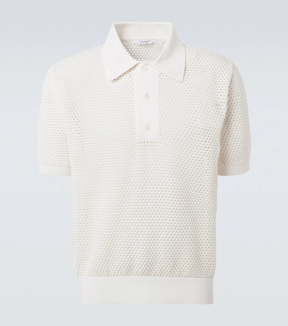 Givenchy - Open-knit cotton-blend polo shirt