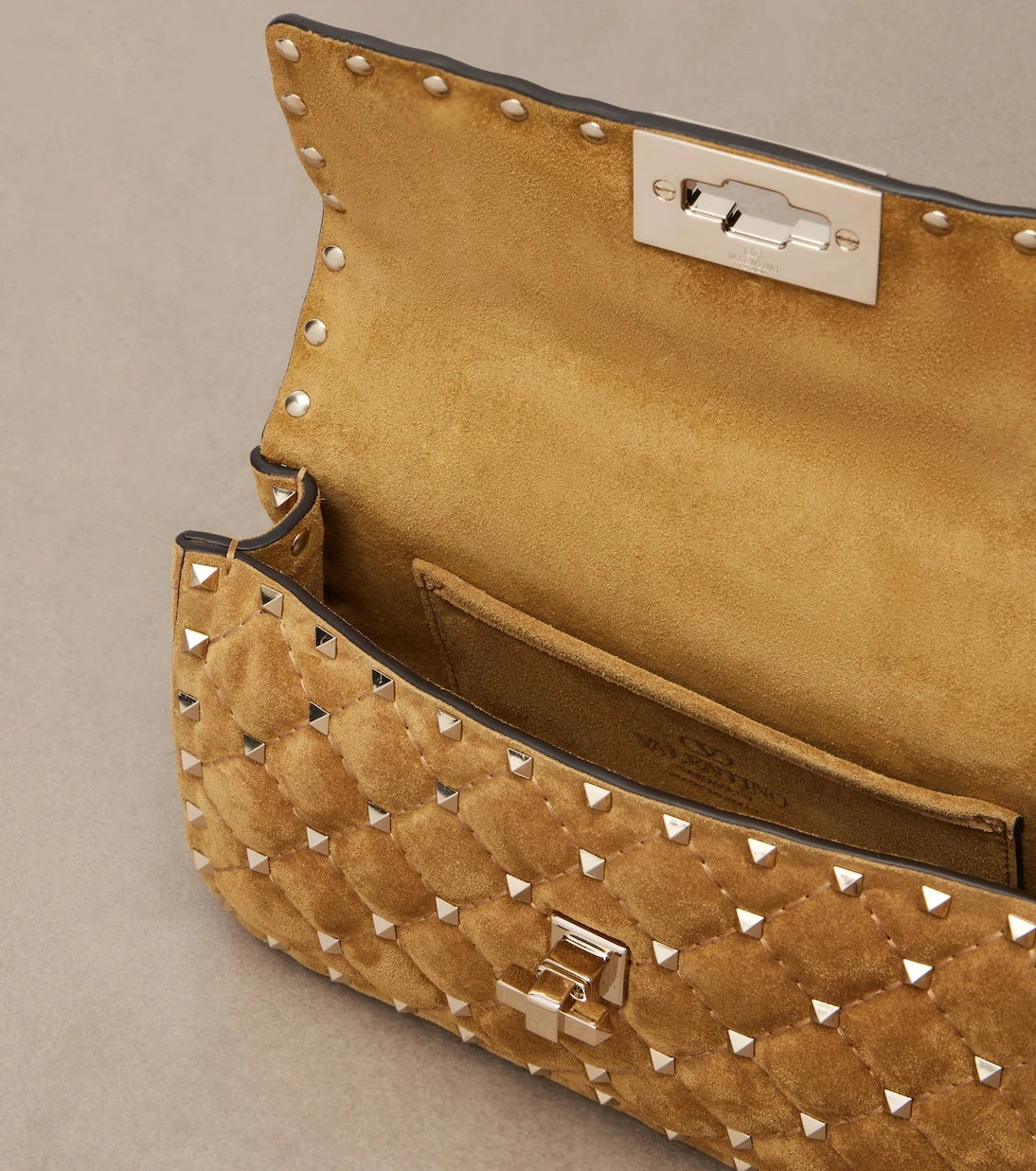 Valentino Garavani - Rockstud Spike Small suede top-handle bag