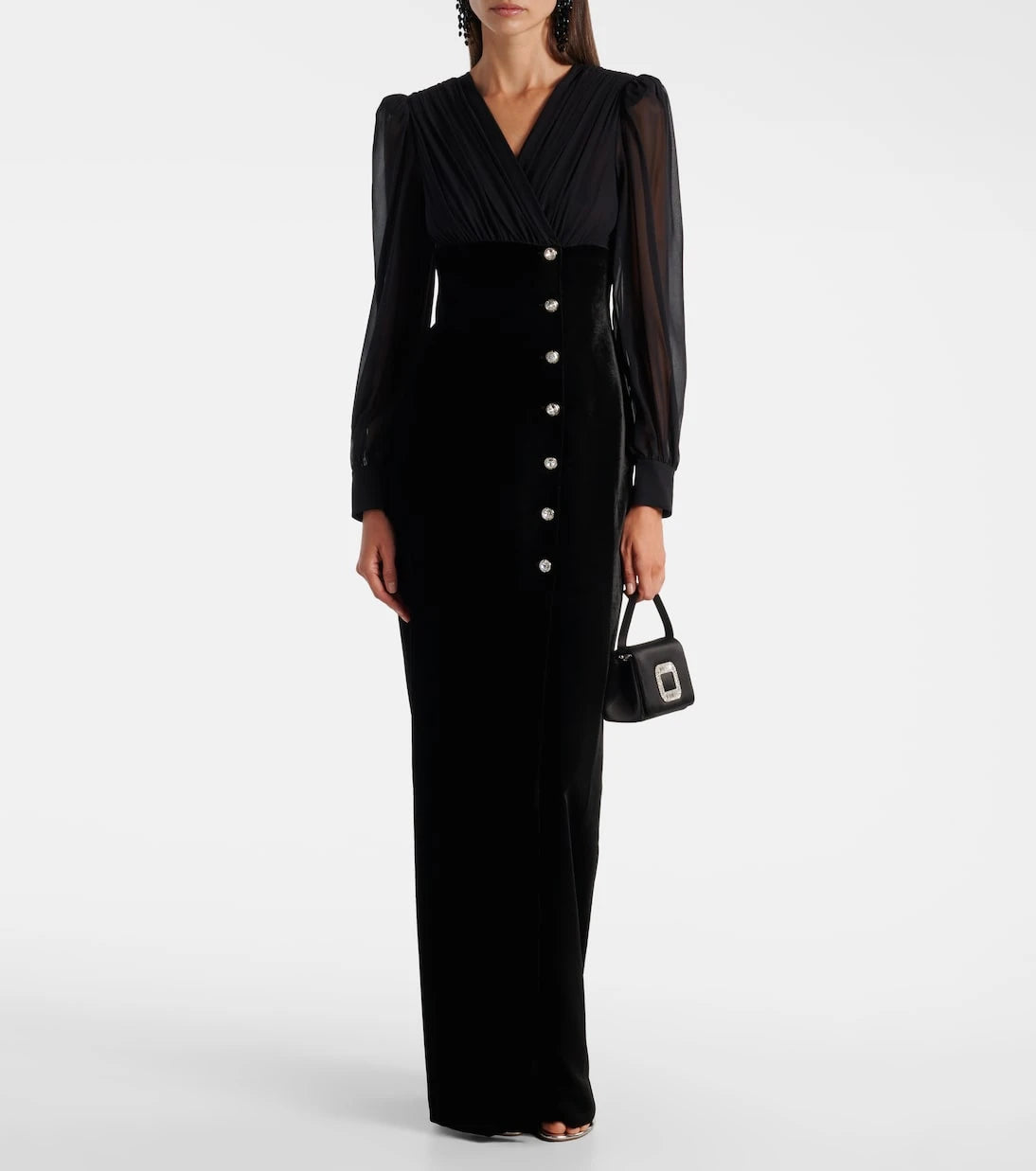 Alessandra Rich - Velvet and georgette gown